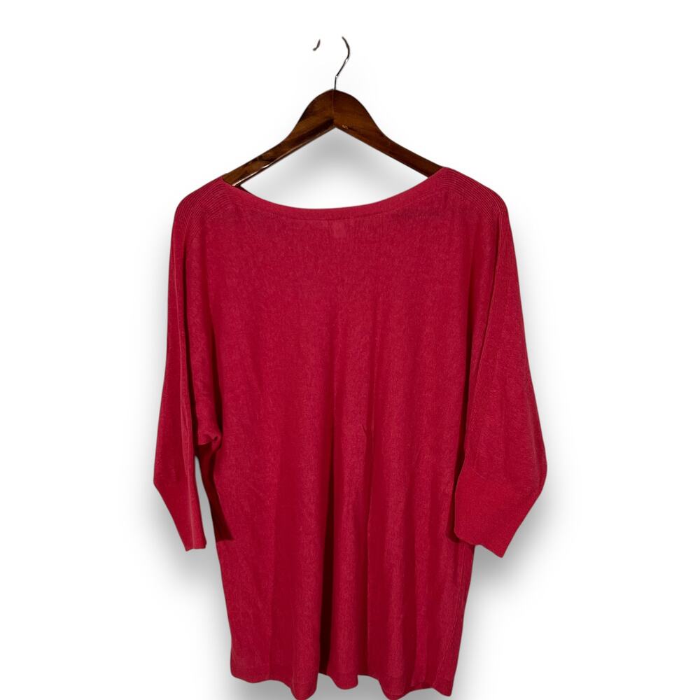J Jill Pink Linen Tunic Top Slub Knit 3/4 Sleeve Scoop Neck Size XL - Picture 3 of 9